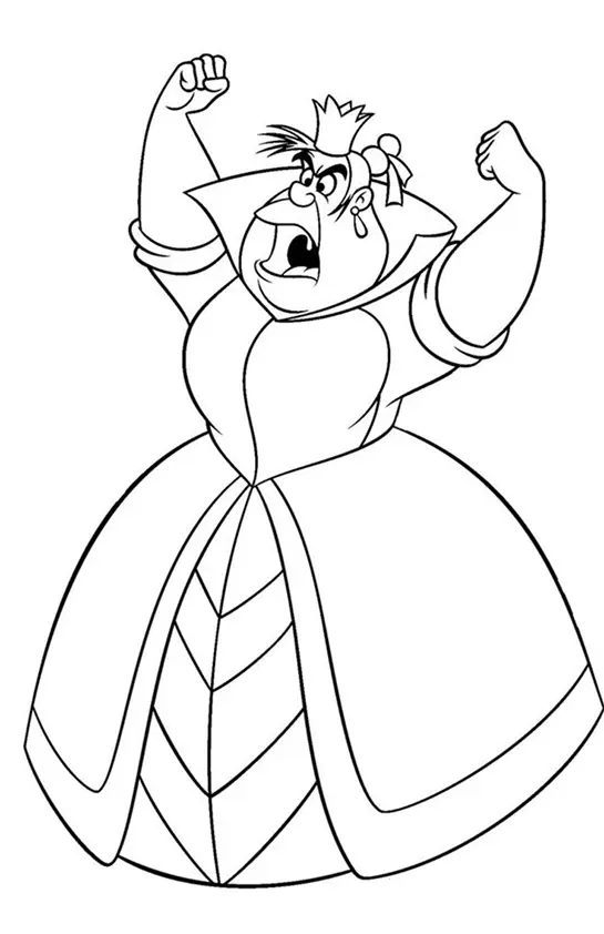 Desenho da Rainha de Copas (Alice no País das Maravilhas) em Acesso de Raiva